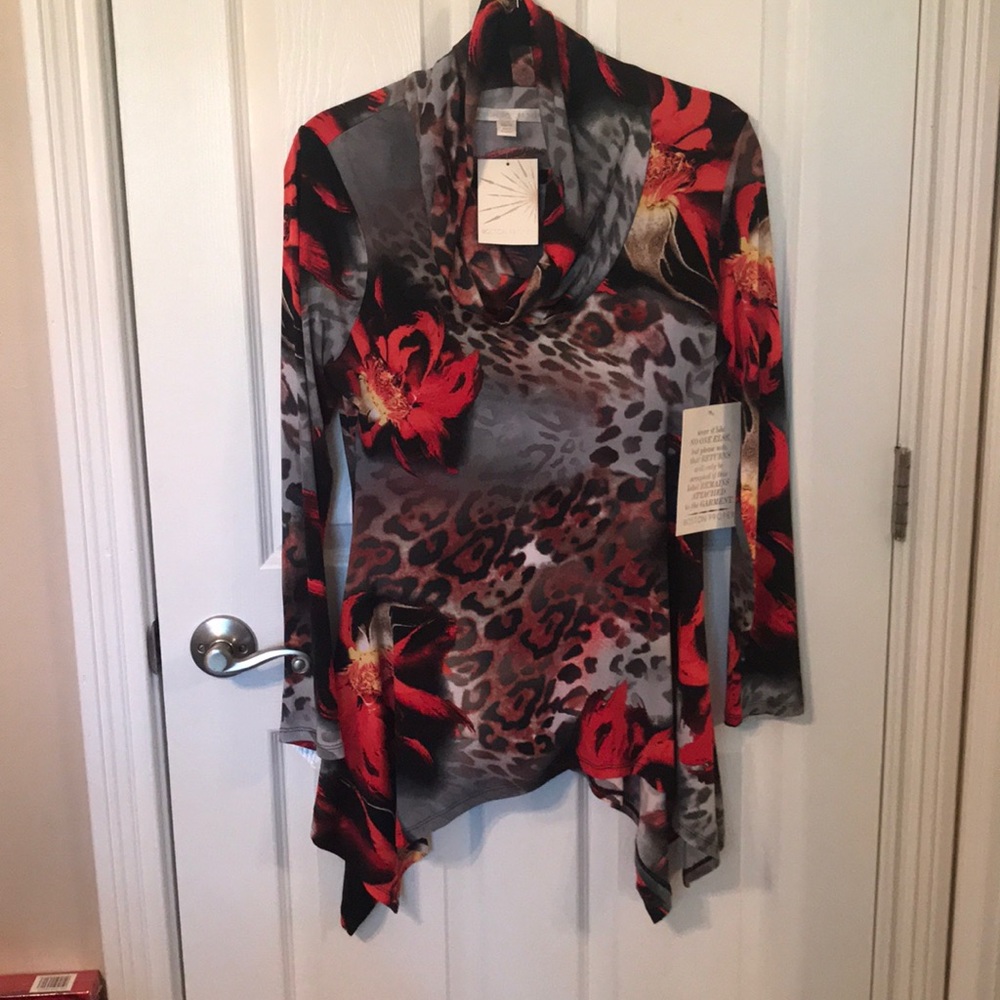 Boston Proper Leopard Lilly Tunic Top New